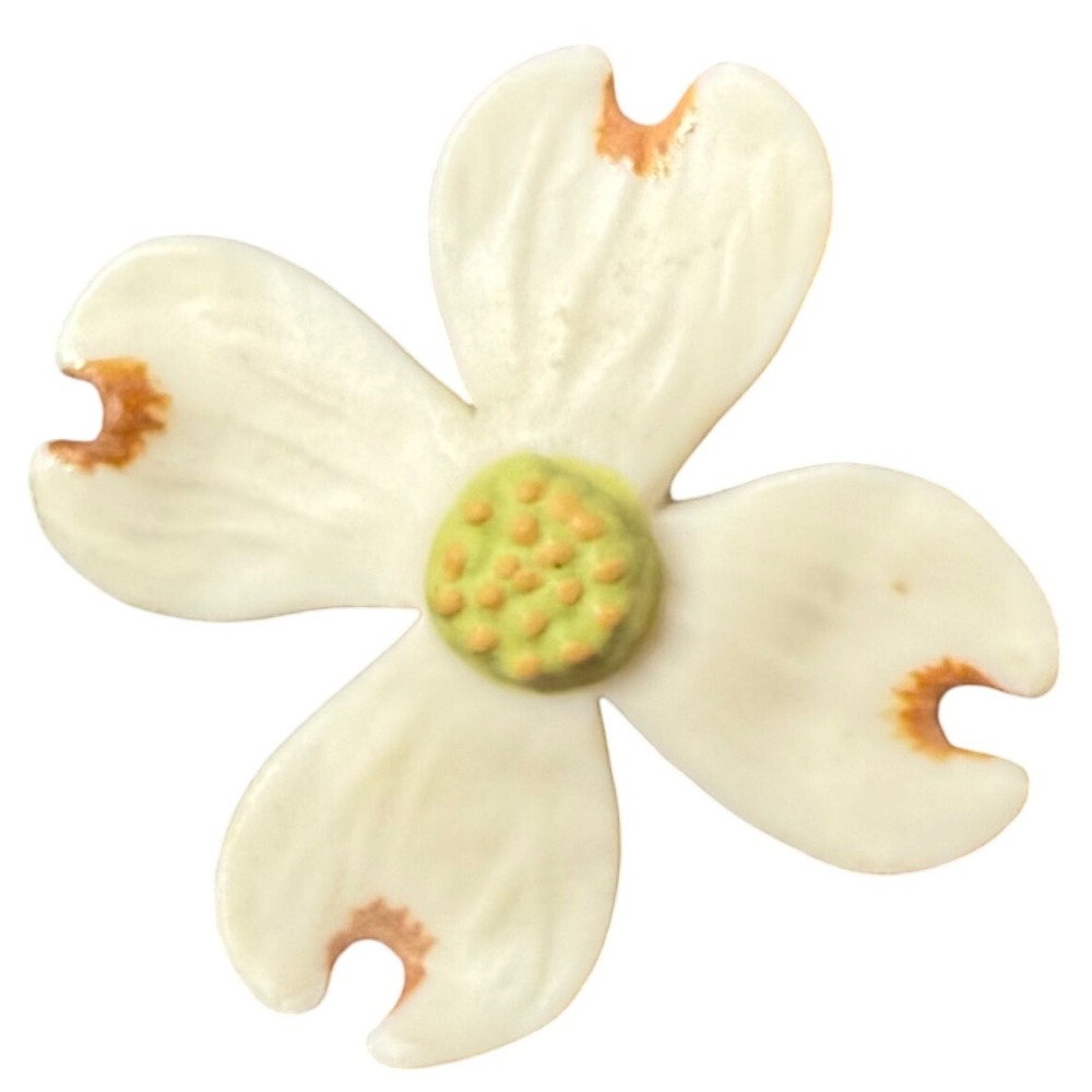 White Dogwood Flower Brooch Pin Blossom Nature